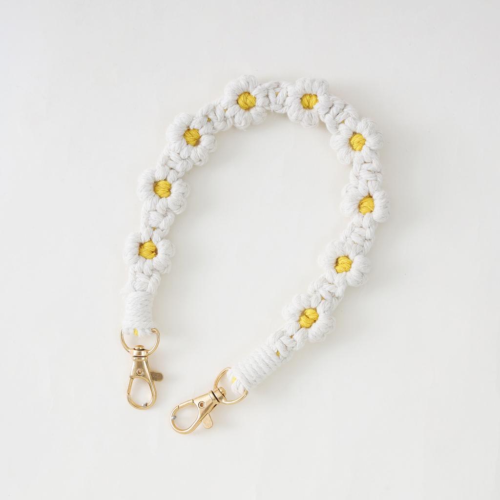 Nordic Style Hand-woven Small Daisies Cute Flowers Stanley Water Cup with Water Cup Rope Cup Cover Silicone Ring