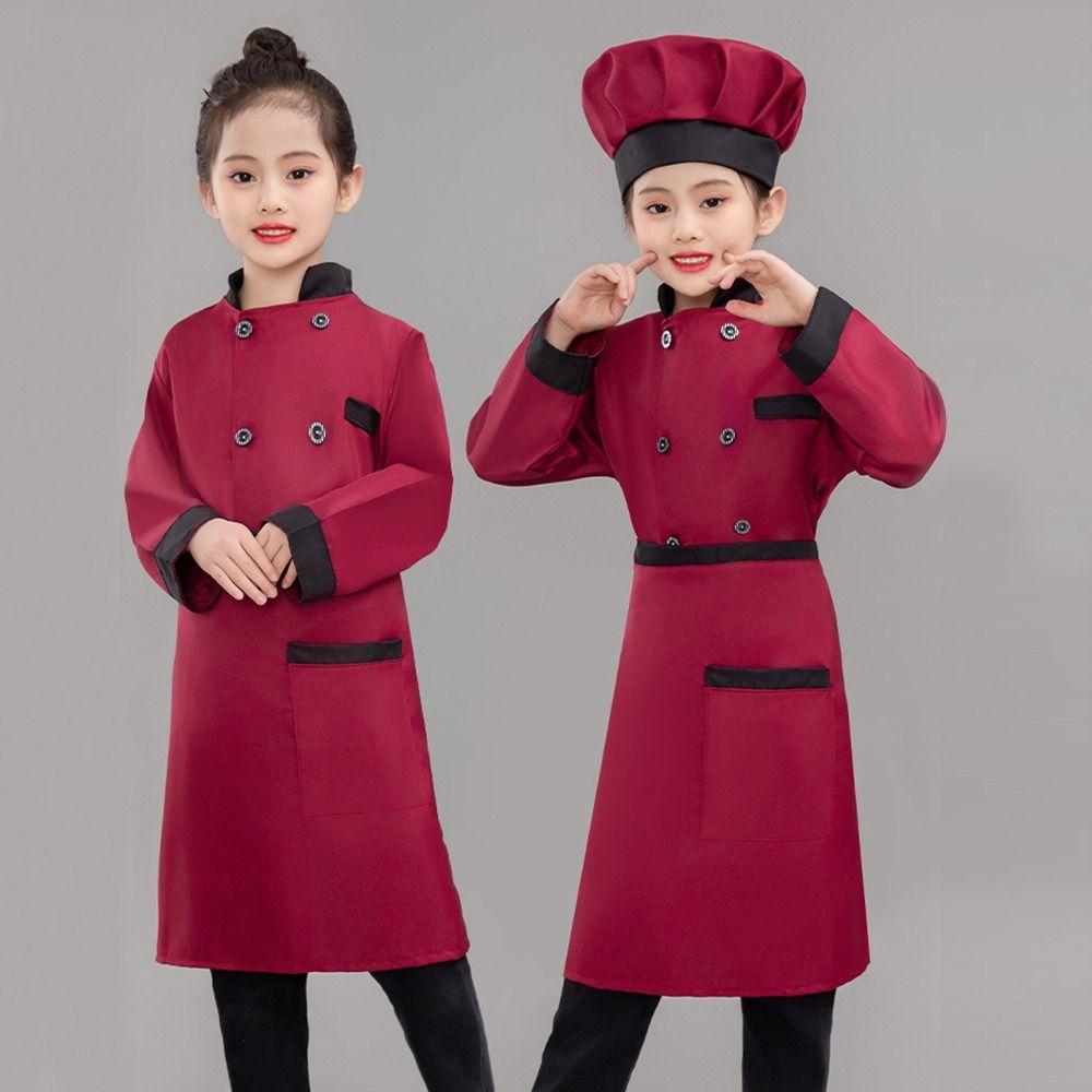 Karnevalsparty Koch T-Shirt Rollenspiel Niedlich Kinder Kochuniform Bühnenkostüm Cosplay Kostüm Jungen Mädchen