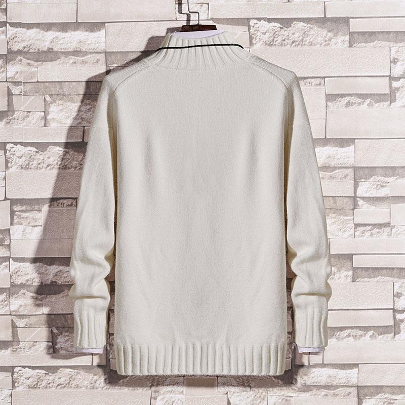 Roupas Tricot Masculino Cor Sólida Gola Alta Suéter de Gola Alta Suéter Masculino para Usar por Baixo
