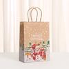 Christmas Kraft Paper Gift Bag With Gingerbread Man Print Eco-Friendly Handheld Treat Kids Holiday Party Favors