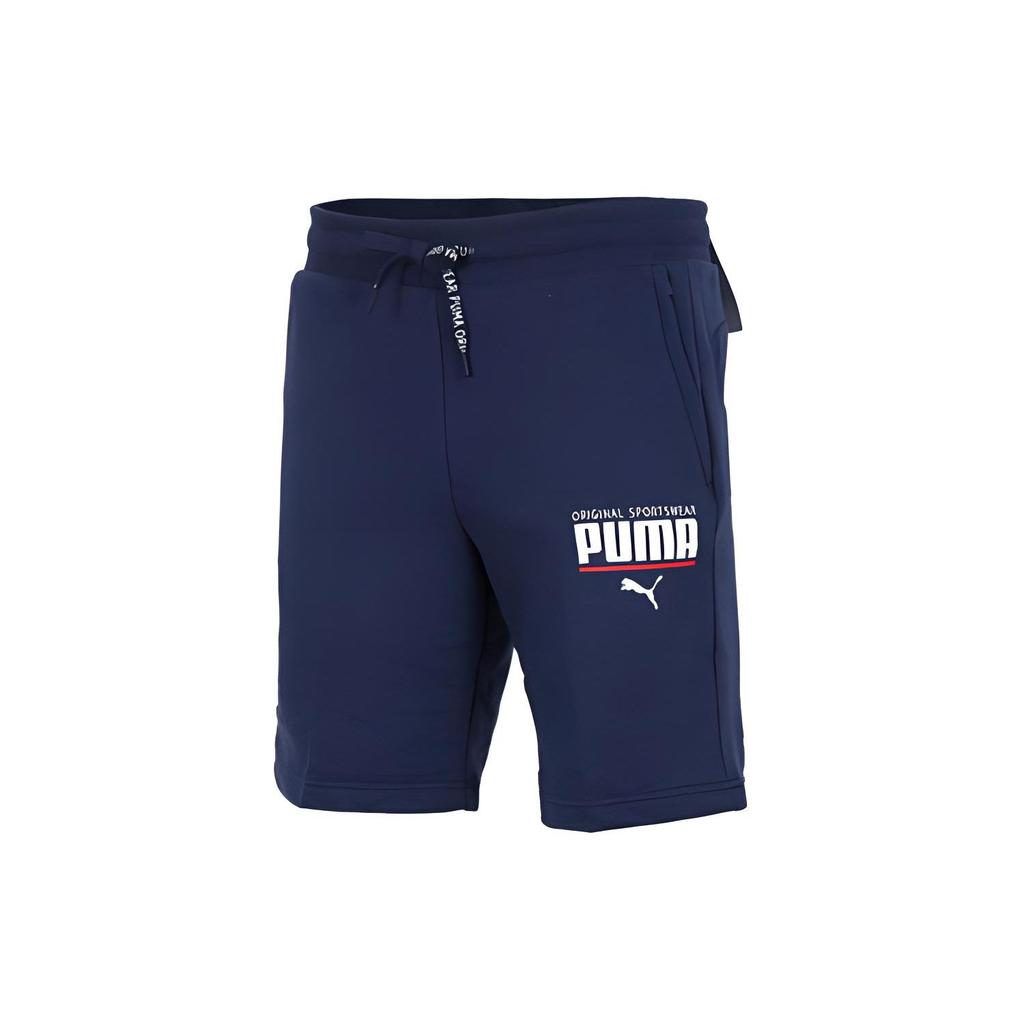 Puma Letter Logo Print Straight Casual Shorts Men shorts Blue 852239-06