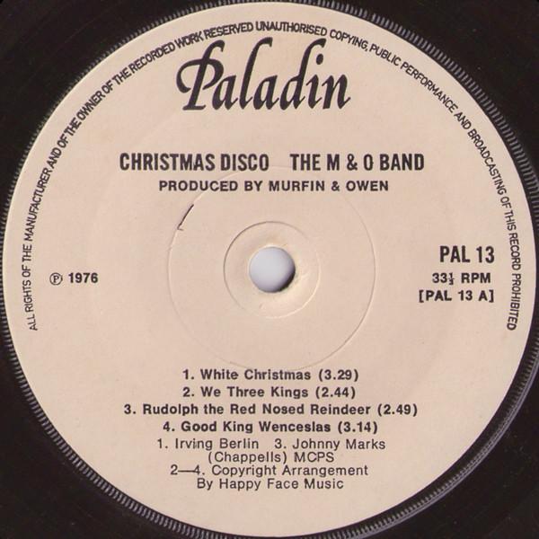 

7inch Record M & O BAND - Christmas Disco PAL13 Paladin 1976 UK Pop Used