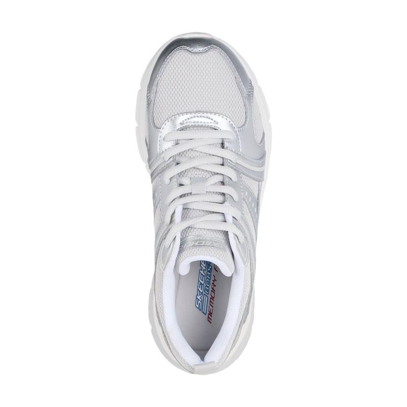 Skechers Bobs Vamos Fashion Comfortable Simple Durable Low-Top Running Shoes Women Sneakers White 117770-SIL