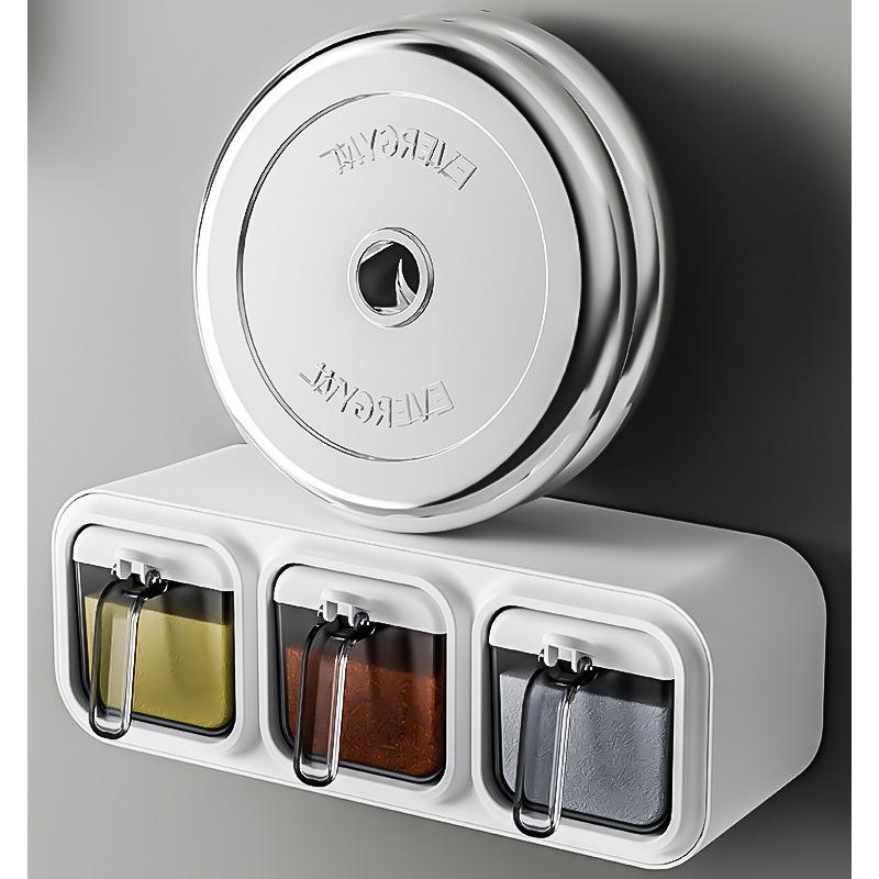 Gewürzbox für die Küche, an der Wand montierte Organizer-Boxen, Gewürztür-Aufbewahrung und Organisationsgläser für Gewürze, Haushaltsgeräte und Garten