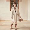 Girls' Loose-Fitting Double-Breasted Wool Coat: Fall/Winter Kids' Fashion Thick, Quilted Wool Coat