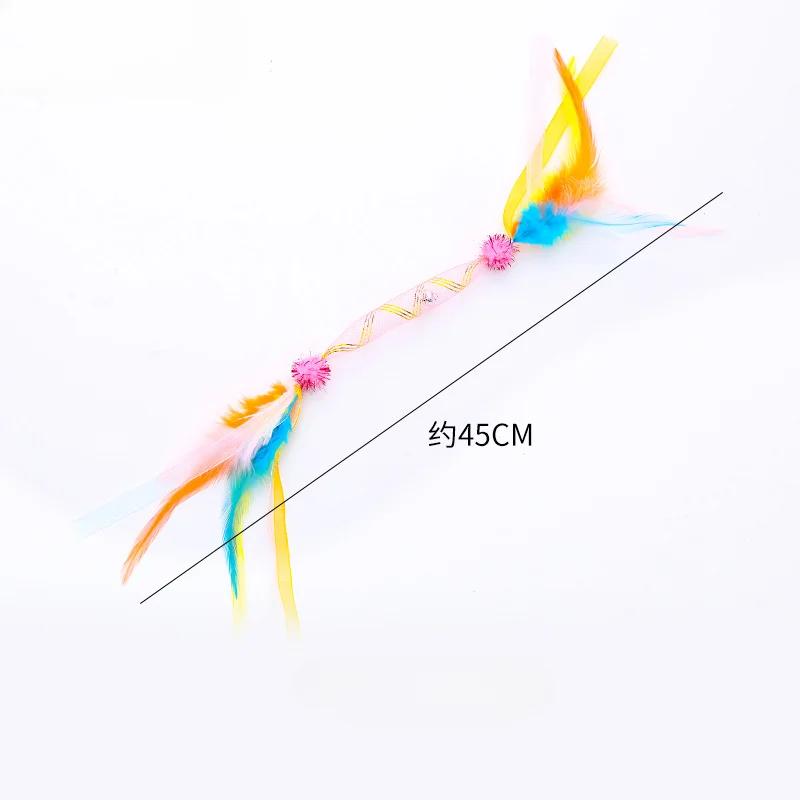 Cat Toys Colorful Hoses Feathers Cat Teasing Sticks Bite Resistant Interactive Toys And Fun For Cats Toys And Pet Supplies
