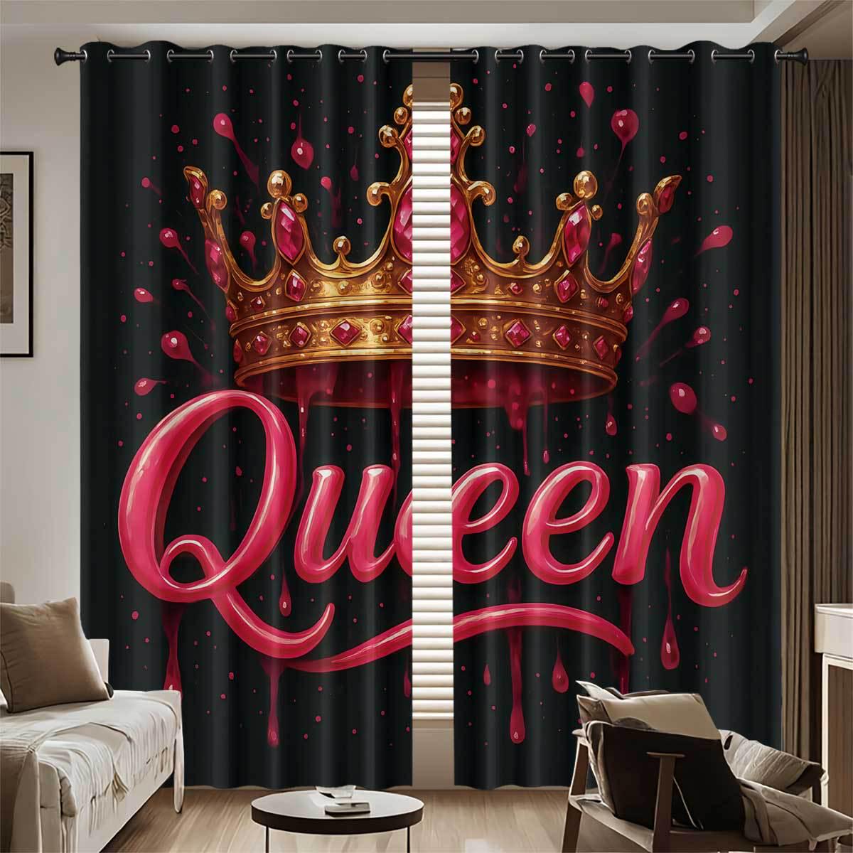 Crown King Blackout Curtains: High Precision Digital Printing, Customizable Thickened Polyester for Sun Protection 140x160 cm