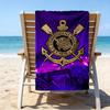 Sport Club Football Crest Printed Beach Towel, Super Soft Microfiber, Perfect Gift Birthday, for Pool, Beach, Travel, for family and friends