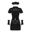 6Pcs Womens Police Officer Costume Halloween Cop Uniform Outfit Bodycon Mini Dress with Hat Gloves and Cuffs