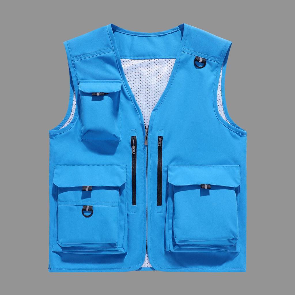 Men's Spring/Summer Outdoor Multi-Pocket Fishing Vest - Customizable Logo