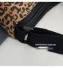 Korean Retro Leopard Print Nylon Small Crossbody Shoulder Bag