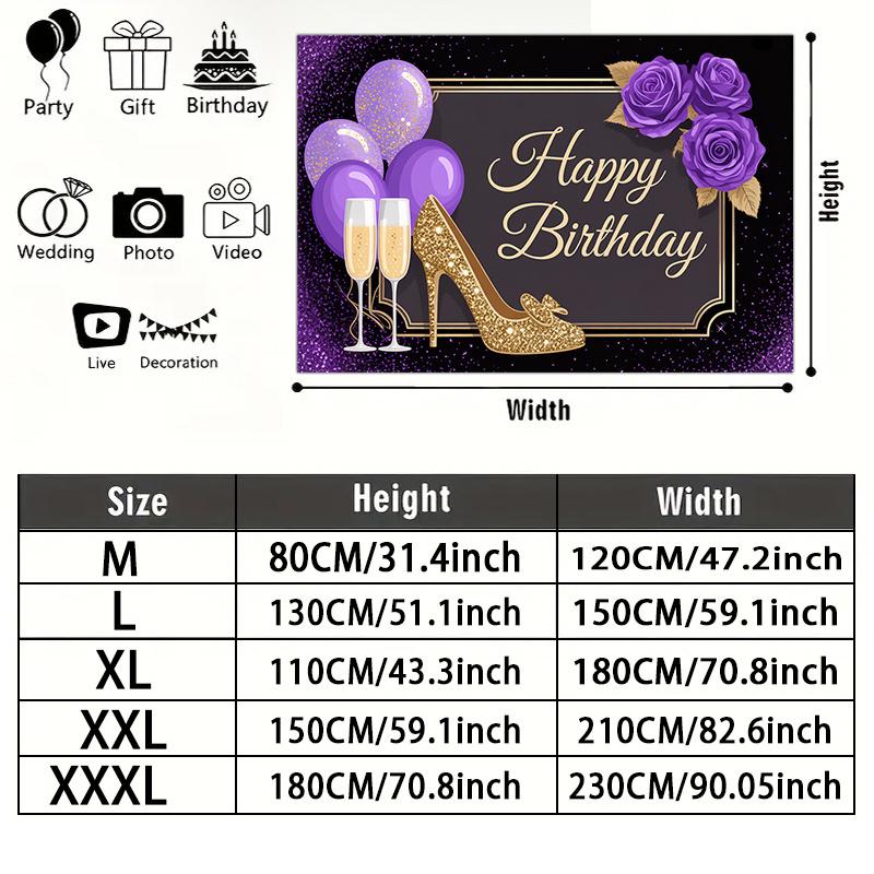 Purple Balloon Party Backdrop 1pc - Photo Booth Props
