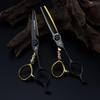 Black & Gold 6-inch Napson Steel Hairdressing Shears - Little Gold Tiger Design, Barber & Thinning Shears