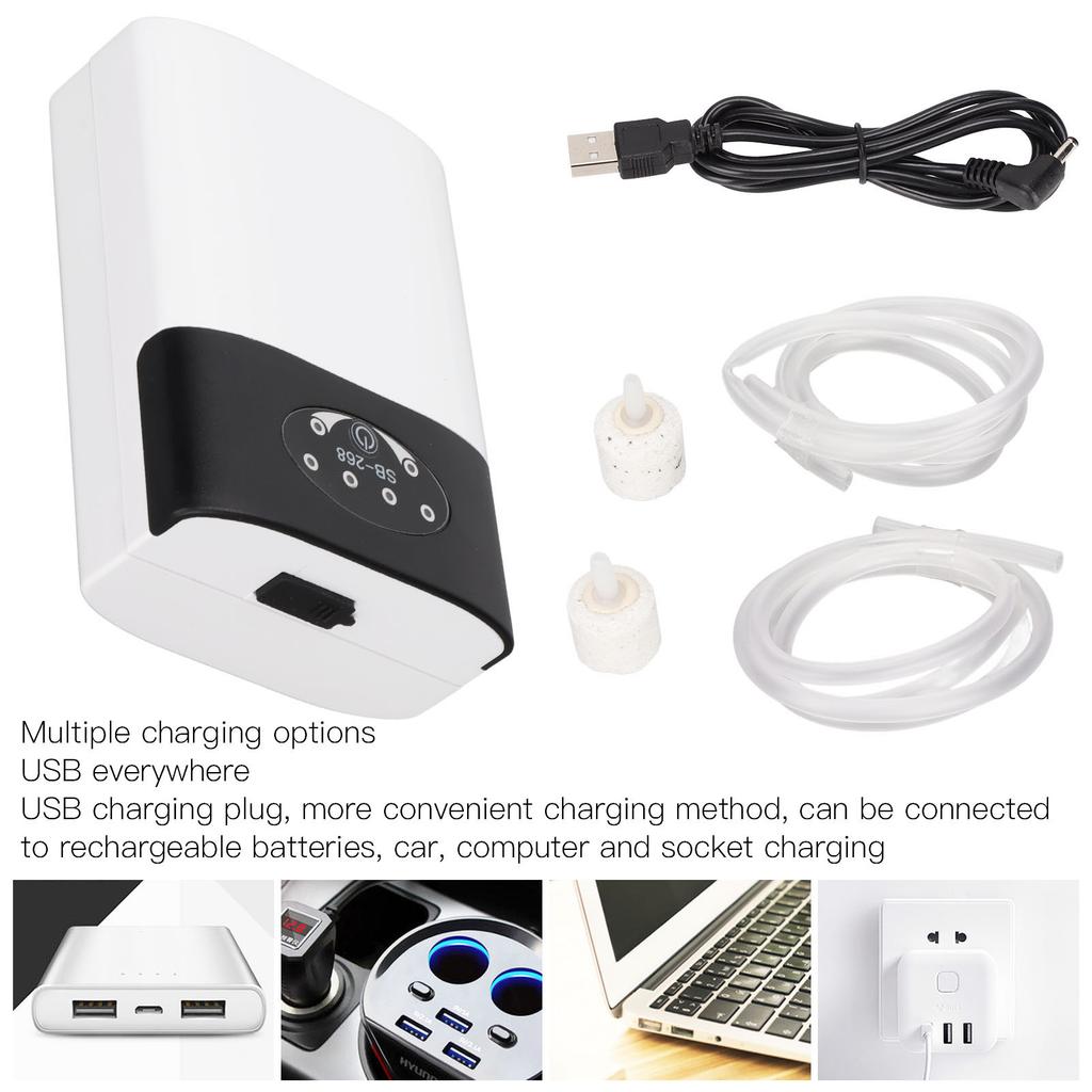 Aquarium Oxygen Pump   AC   Dual   Low Consumption Stable   Fish   Aerator Oxygen Pump