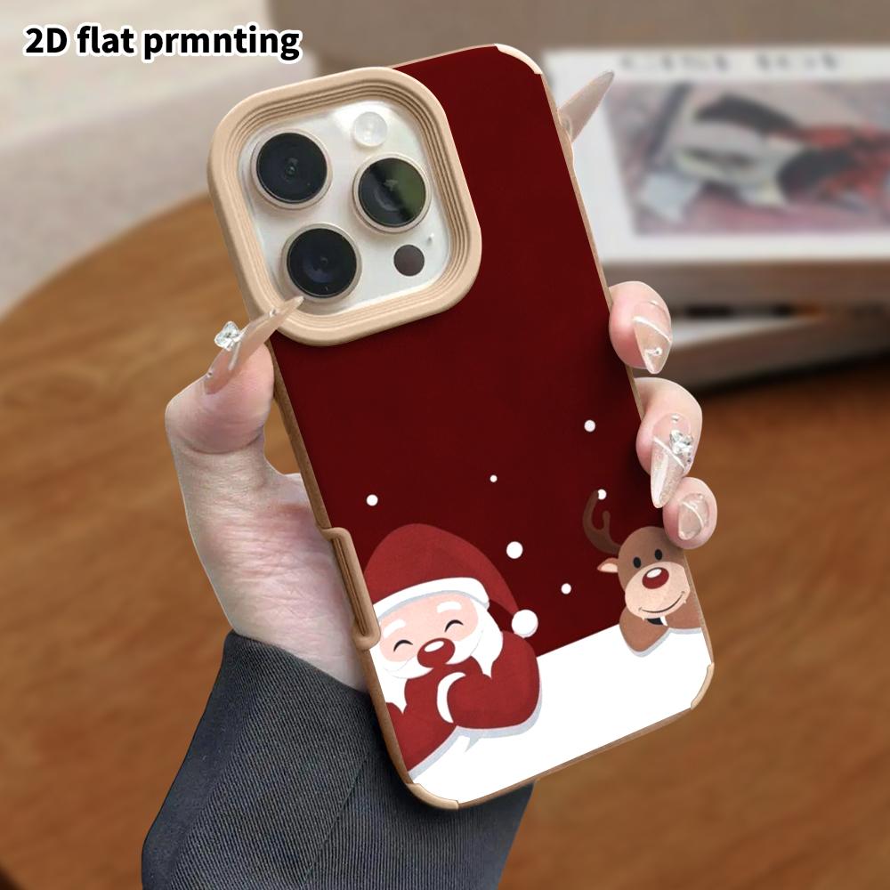 Phone Case: Lambskin 2D Flat Samsung Galaxy A34 A35 M05 M06 S20 S22 S21 FE Plus 5G Protective Case, Simple Red Background, Christmas and Halloween Gif