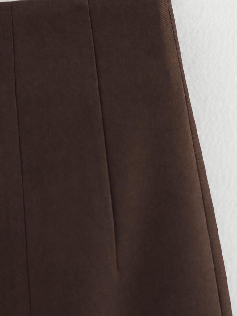 Wiosna 2025 Damski Szykowny Garnitur: Zestaw spódnicy midi z wysokim stanem i luźnych długich spodni