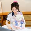 Plush Doll Dressed White Rabbit Soft Plush Collectible for Home Decor Desk Bedroom Birthday Holiday Gift for Home Decor