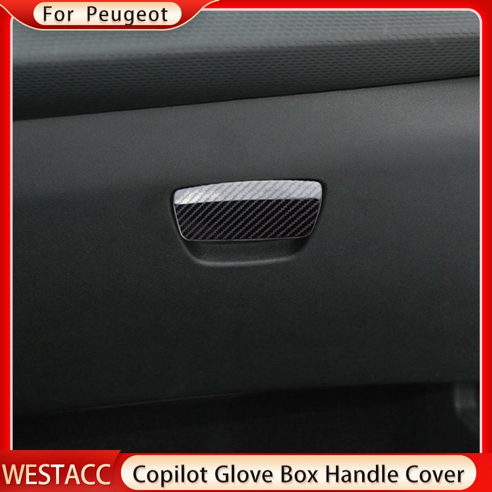 Auto Copilot Aufbewahrungsbox Handschuhfach Griff Pailletten Abdeckung Aufkleber Trim für Peugeot 2008 2014 2015 2016 2017 2018 