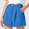 Ladies Shorts Fashion Summer Stretch High Waist Casual Shorts with Pockets