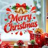 Classic Christmas Glass Window Sticker Bells Bow Holly Self Adhesive Living Room Balcony Decor
