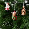 Christmas Pendant Mini Resin Elk Dog Cat Snow House Christmas Tree Decorations Elderly Snowhouse Ornaments Christmas Pendant
