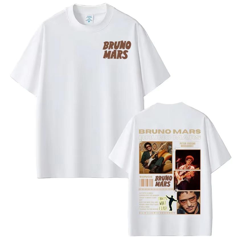 Singer Bruno Mars New Album Tour 2026 Graphics Tee Shirt Men Women Casual Harajuku Short Sleeve Top Hiphop Streetwear