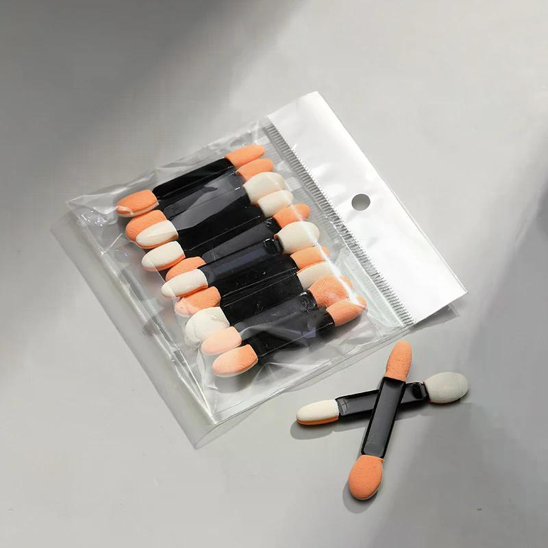 10pcs Nail Powder Brushes Sponge Disposable Double Sided Eyeshadow Applicator Mirror Chrome Pigment Sponge Stick