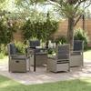 VidaXL 5-Piece Garden Dining Set In Light Grey Poly Rattan 3381018