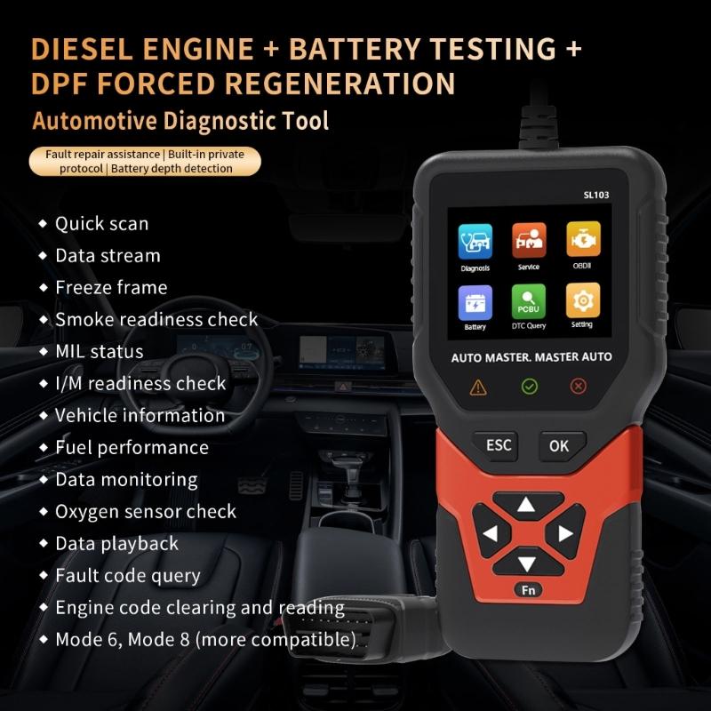 Comprehensive Multifunction Automotive Scanner for Engine Fault Codes DPF Reset Battery Testing and Live Data Monitoring