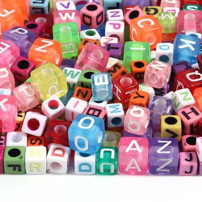 Wholesale 100Pcs 6/7/10mm Acrylic Alphabet Beads Square Shape Letters Beads For Jewelry Making DIY Crafts Bracelet Earrings