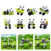 8 Pack Realistic Panda Figurines Small Animal Models Miniatures Ornaments for Cake Toppers and Garden Decors Accessories