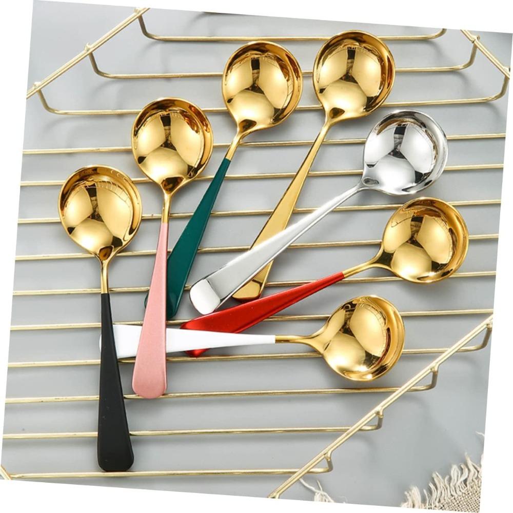 Round Mixing , Mixing Stick , Christmas Decoration Silver S, Stainless Steel , Dessert Spoon