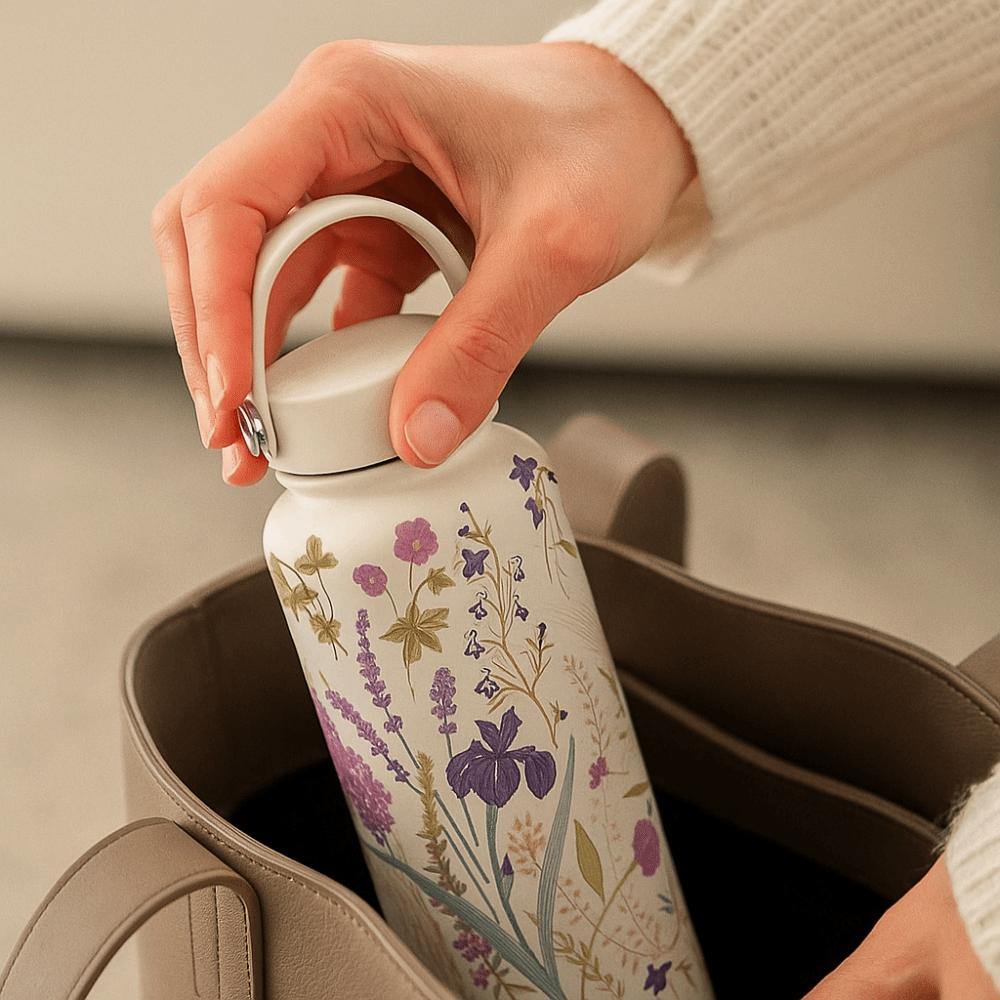 INS Insulated Water Bottle 1L Portable Outdoor Insulated Mug Leak-proof Large Capacity Thermal Water Bottle Kitchen Supplies