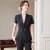 Women's Short-Sleeve Summer Professional Suit Set for Hotel Front Desk, Beauty Salon, and Gold Shop Manager Uniform