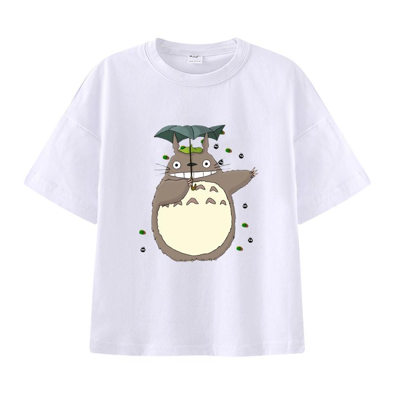 New Summer Cotton Cartoon Totoro Printed T-shirt for Children, Street Men and Women, Summer Fashion Casual Top, T-shirt