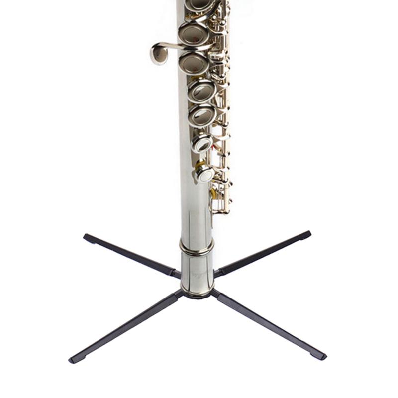 Trípode Cuádruple Soporte para Clarinete Soporte Holder Base de Pierna Metálica Montaje Plegable para Flauta Clarinete