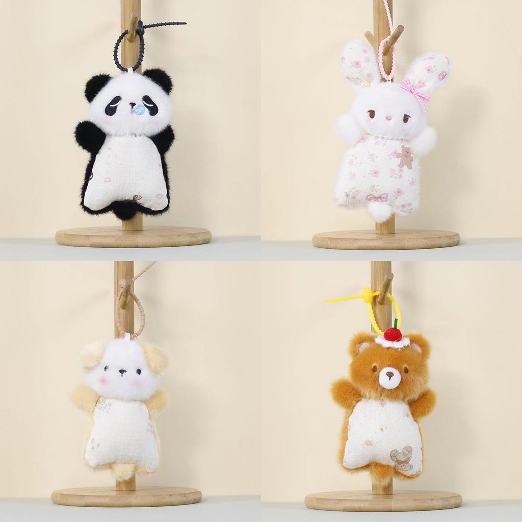 Plush Animal Keychain Panda And Bunny Toys For Bag Decor And Collectors
