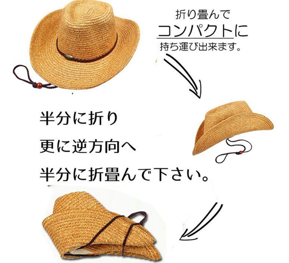 YAYUPLUS Stroh Breit UV Perfekt für Bauernhof Outdoor Sonnentag Sommer B Herrenhut, Krempe, Faltbar, Schutz, Arbeit, Strand, Reisen, Aktivitäten, Schutz,