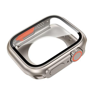 Screen Protector Cover for Apple Watch 44mm 45mm 40mm 41mm Hard PC Front Rear Bumper Case for Iwatch 9 8 7 6 5 4 Change To Ultra