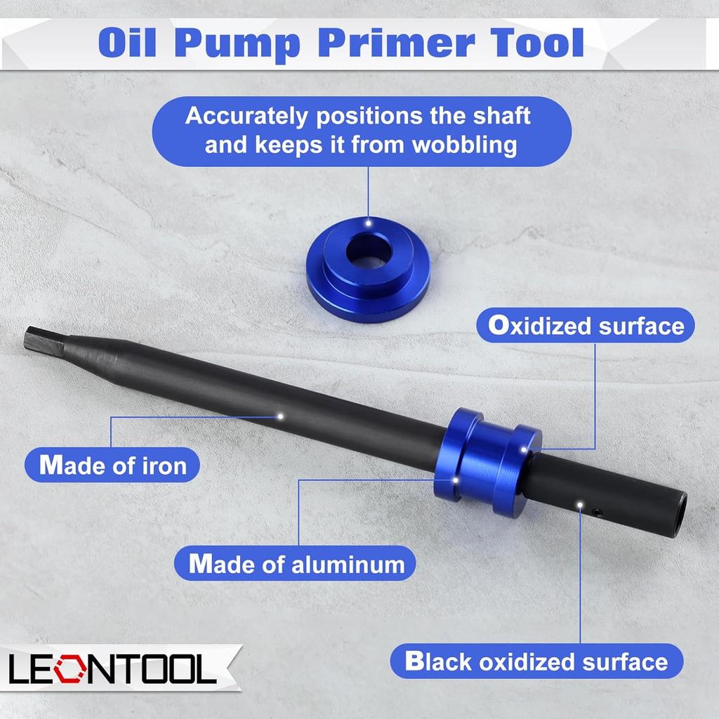 Oil Pump Primer Tool for GM Chevy V6 V8 327 350 355 383 388 400 406 427 434 454 SBC BBC Engine Small Big Block Oil Pump Priming Tool, Blue