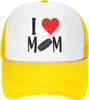 I Love Hockey Mom Graphic Print Mesh Trucker Hat Adjustable Baseball Cap Casual Unisex
