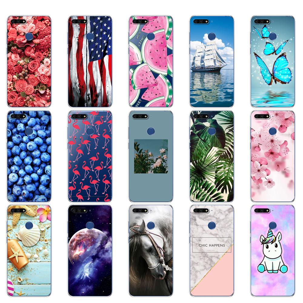 For Huawei Honor 7C 5.7 Inch Case Cover Soft Silicone TPU Cute Cover Back Protective Phone Case For Huawei Honor 7c Aum-L41 Bags