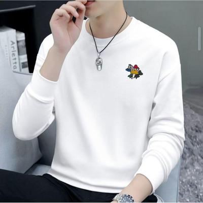 Men's Autumn 2025 Round Neck Loose Warm Long Sleeve Pullover Shirt
