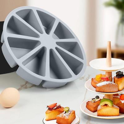 Moule à gâteau 9 cavités Moule à gâteau en silicone 9 cavités Moule à portions Démoulage facile Gadget de cuisine Moule à pizza triangulaire