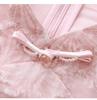 Abito Qipao in Organza Patchwork di Pizzo Burnout 3D Stile Cinese Nuovo Nanyou con Vita Stretta