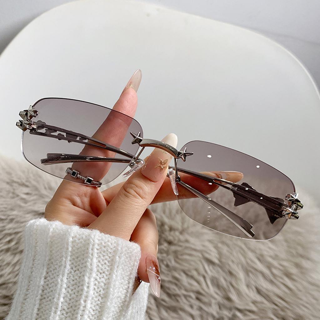 Women's Round-framed Sunglasses with Star-shaped Lenses, Fashionable and Unique, with A Bow-shaped Design. Men's Glasses.