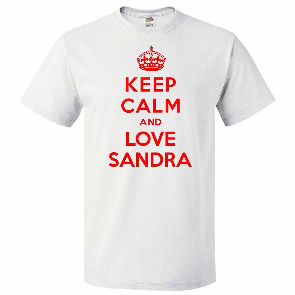 Camiseta Keep Calm and Love Sandra Camiseta DivertidaSe abre en una nueva ventana o pestaña M