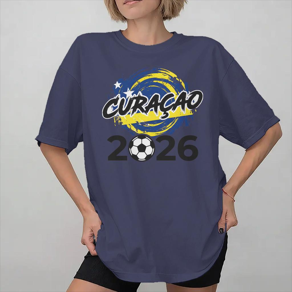 Unisexs Wounisexs Curaao Flag Caribbean Soccer Football Shirt 100 Cotton New Arrival Tee Shirts Clothing Outfits