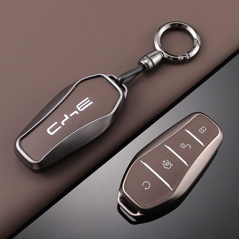 Car Key Case Cover Holder Shell For BYD Song Plus Atto 3 Han EV Tang DM Qin Seal Dolphin Remote Fob Auto Keychain Accessories