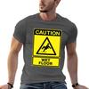 Caution Wet Floor Sign Tshirt Big Size Short Sleeve Casual Top